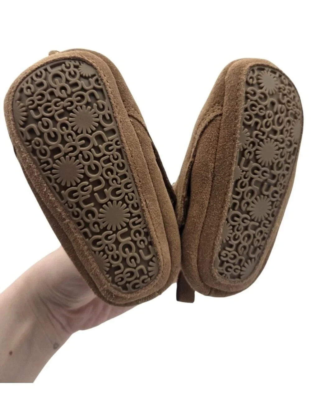 UGG Baby Tasman Slippers Brown Suede Cozy Slip-On Booties US 3 Toddlers UK 2